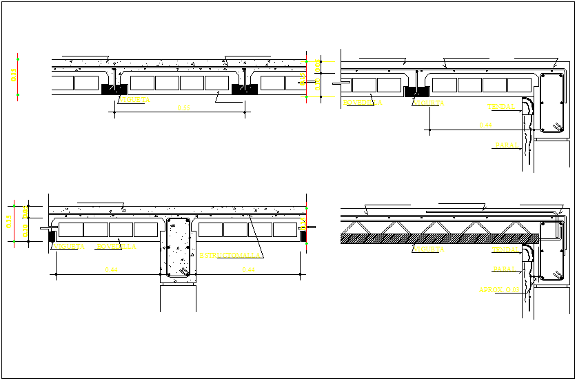 Beam and slab connection detail dwg file