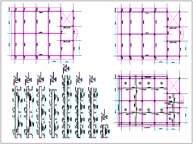 Beam column and slab layout view detail dwg file