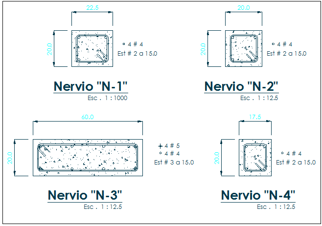 Beam column section plan view detail dwg file
