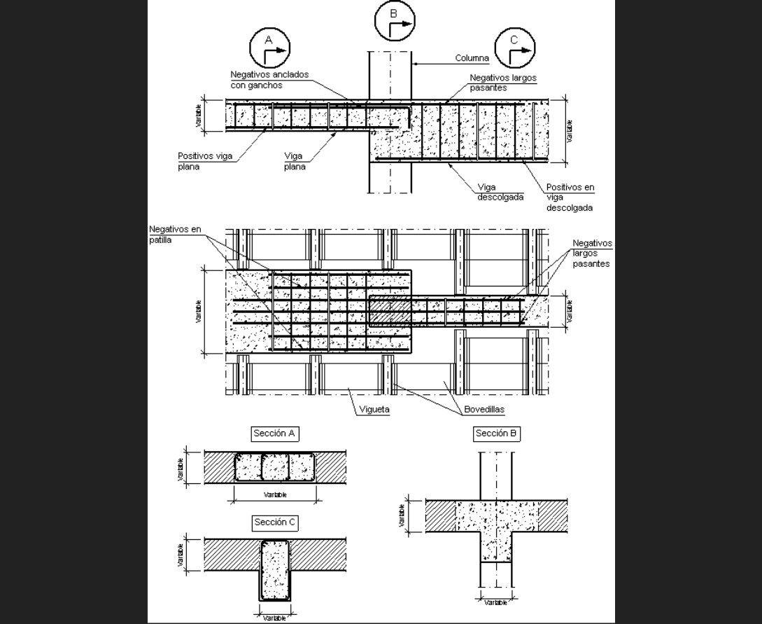 Beam construction and structure cad drawing details dwg file