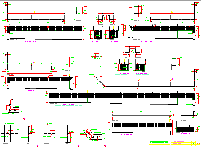 Beam construction details of apartment residential building dwg file