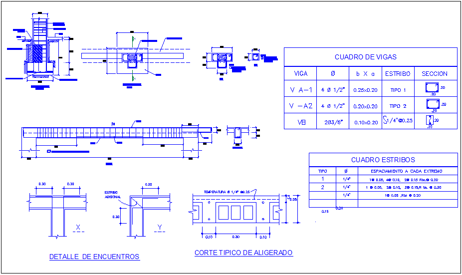 Beam detail view with structural detail for classroom dwg file