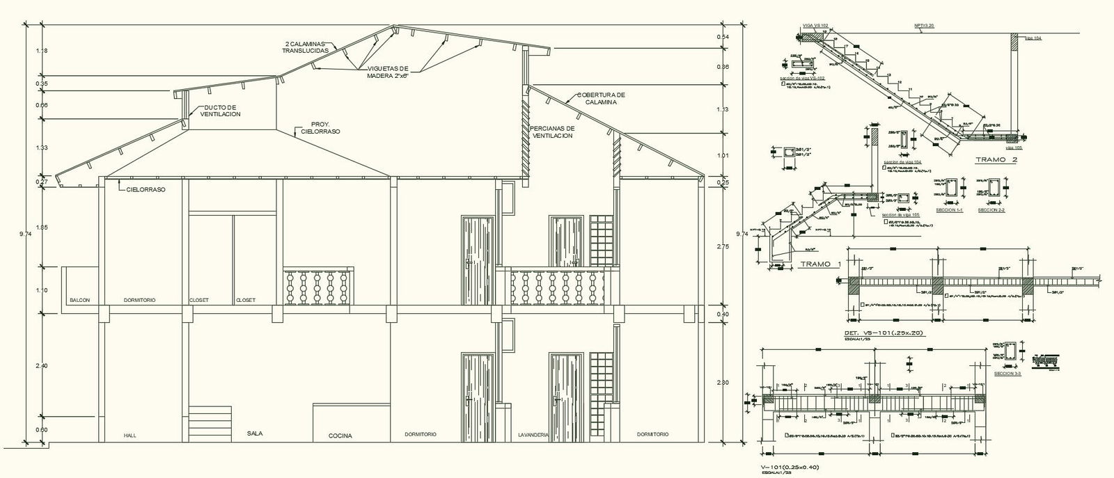 Beam detail with elevation with structure view dwg file