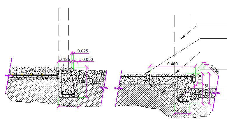 Beam details with foundation of house dwg file