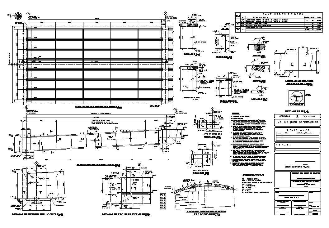 Beam for bridge detail plan and elevation layout autocad file