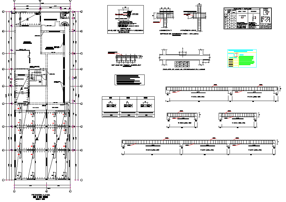 Beam plan and section detail