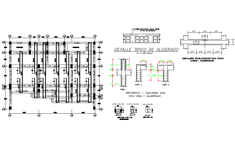 Beam plan and section detail dwg file