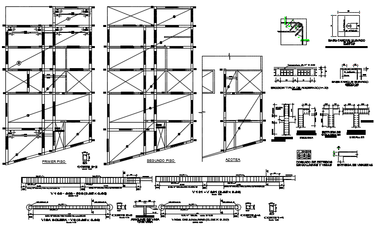 Beam plan and section detail dwg file