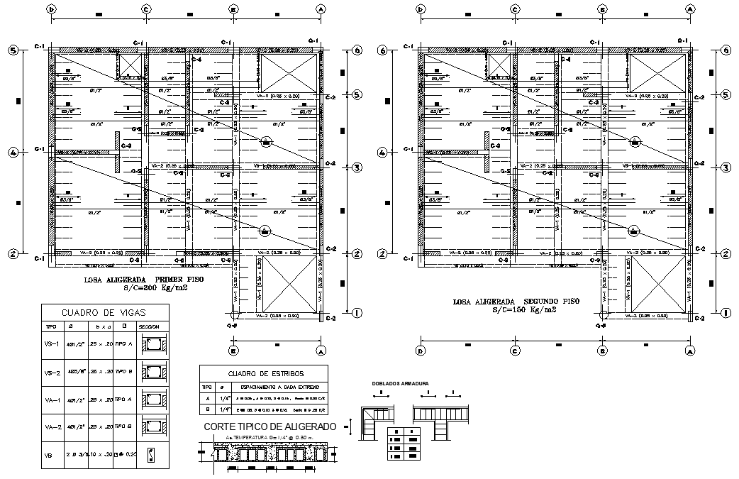 Beam plan and section detail dwg file