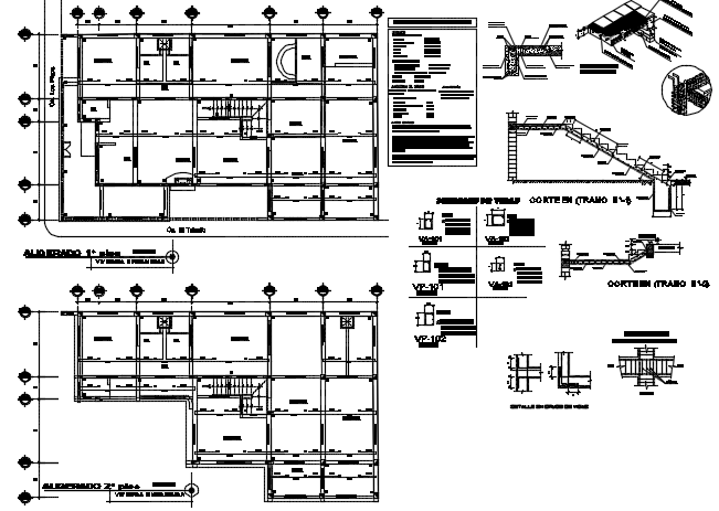 Beam plan and section plan detail dwg file