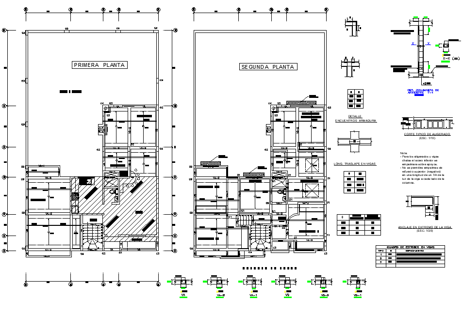 Beam plan and section plan layout file
