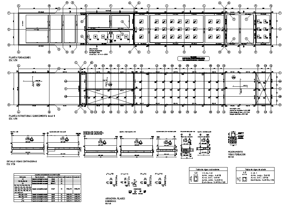 Beam plan and section working house plan detail