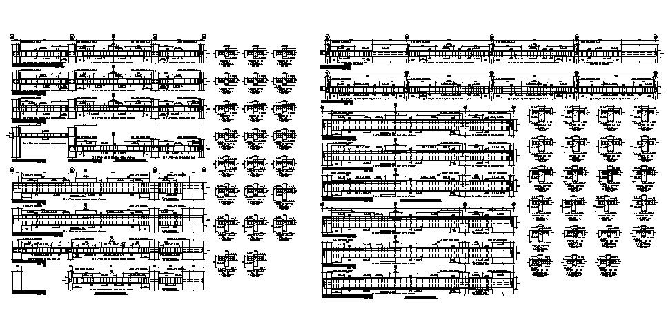 Beam schedule and structure details of house building dwg file