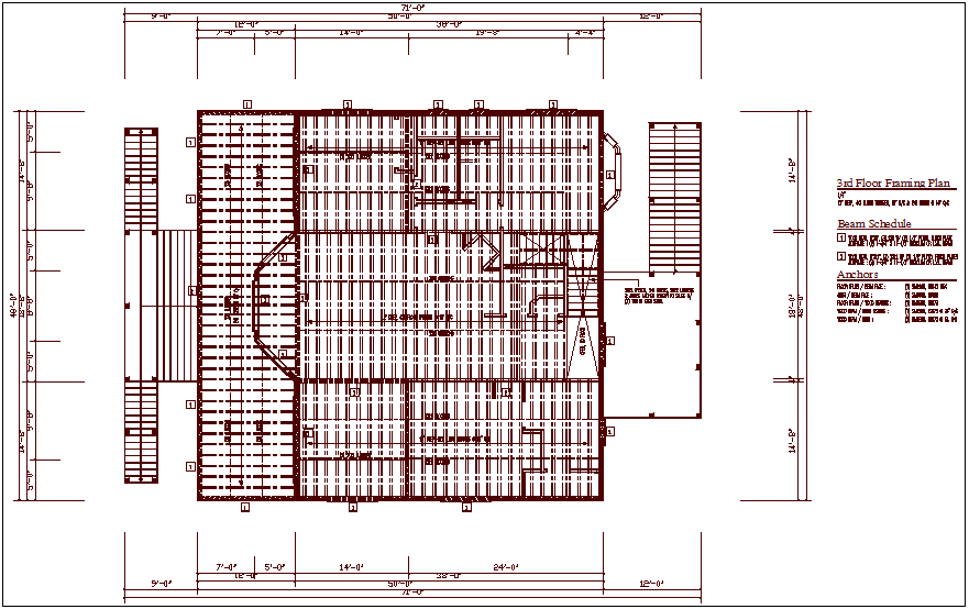 Beam schedule plan details dwg files