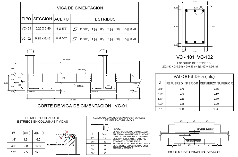 Beam section plan detail dwg file