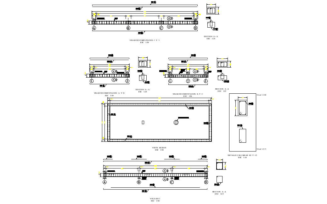 Beam section plan dwg file