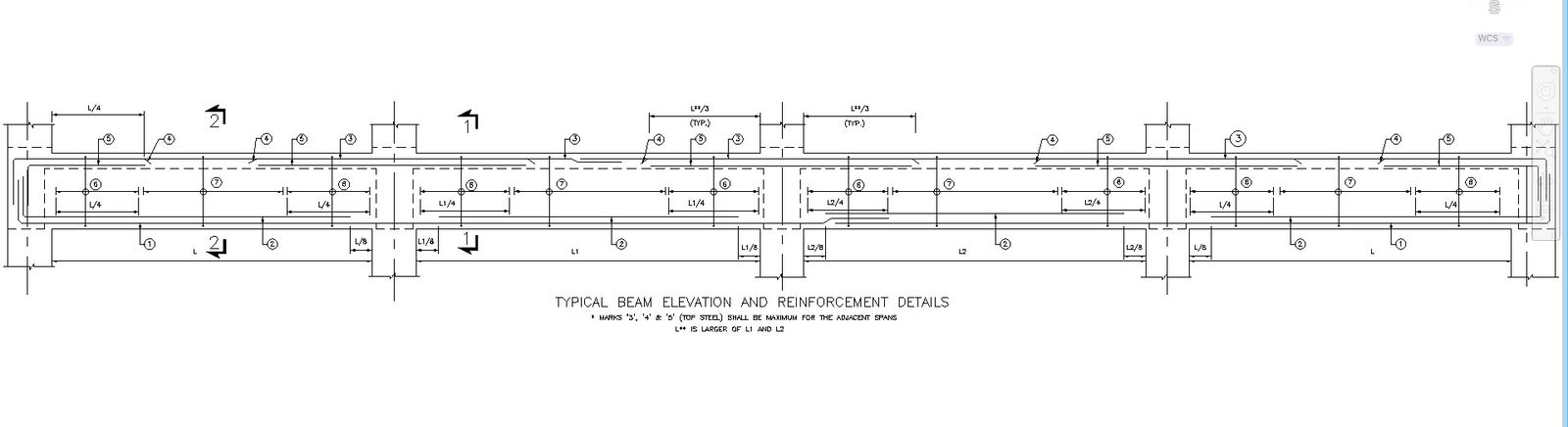 Beam Elevation and Reinforcement Detail CAD Drawing In DWG File
