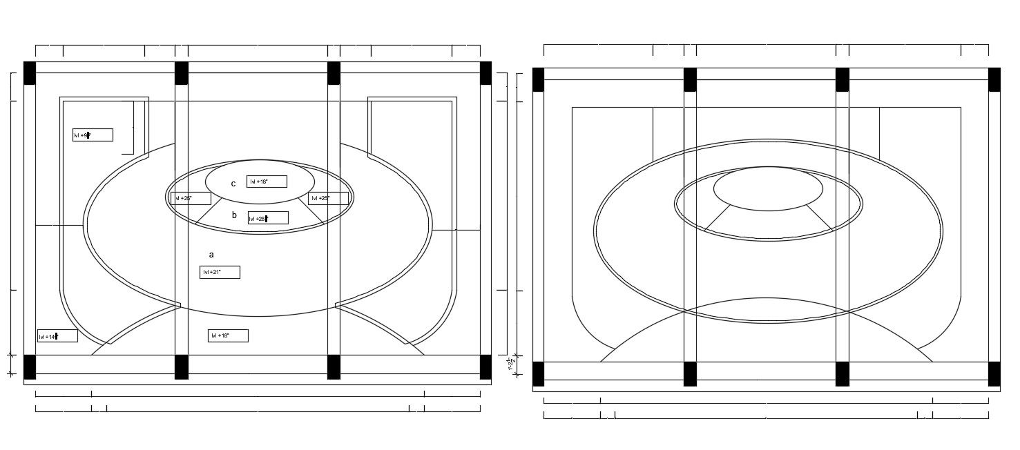 Beam column detail of ceiling plan specified in this AutoCAD file. Download this 2d AutoCAD drawing file.