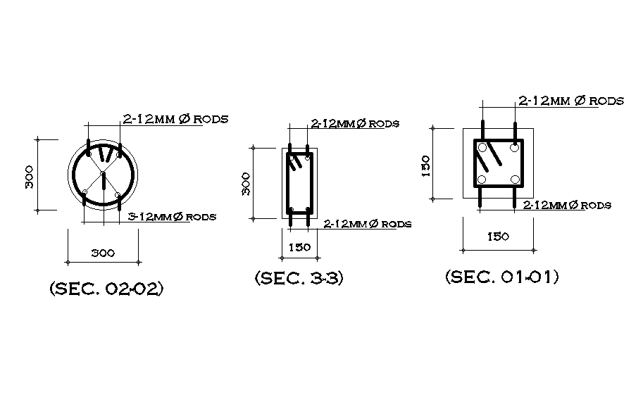 Beam cross section view is given in this Autocad drawing file. Download now.