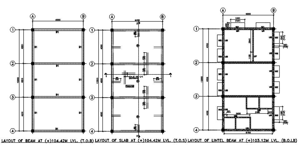 Beam layout detail drawing. Download cad DWG file | CADBULL