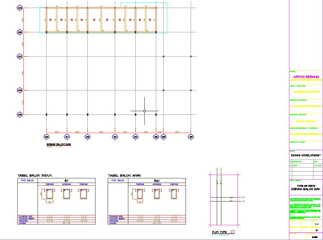 Beam layout plan design in AutoCAD 2D drawing, CAD file, dwg file