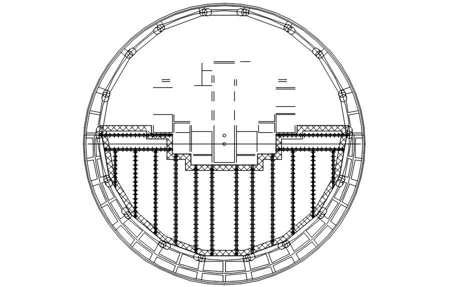 Beam reinforcement detail in AutoCAD 2D drawing, dwg file, CAD file