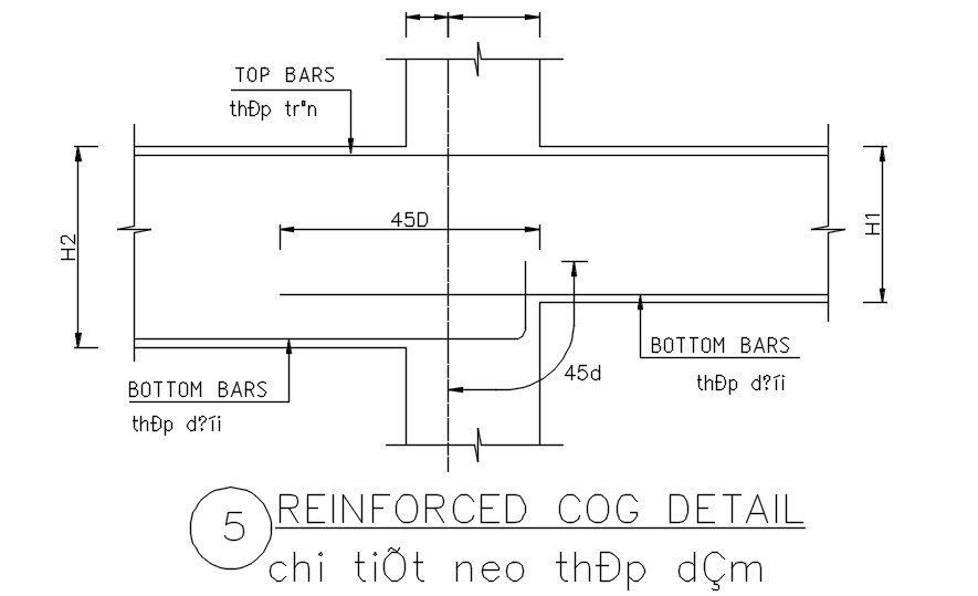 Beam reinforcement details in AutoCAD 2D drawing, dwg file, CAD file