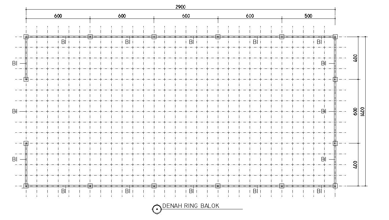 Beam ring plan in detail AutoCAD 2D drawing, CAD file, dwg file