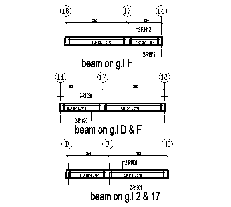 Beam Section View AutoCAD Drawing File for Download
