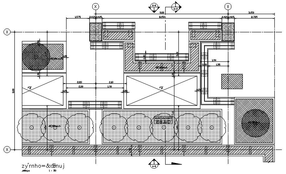 Beam section with garden details is given in this AutoCAD 2D DWG file. Download the AutoCAD 2D DWG file.