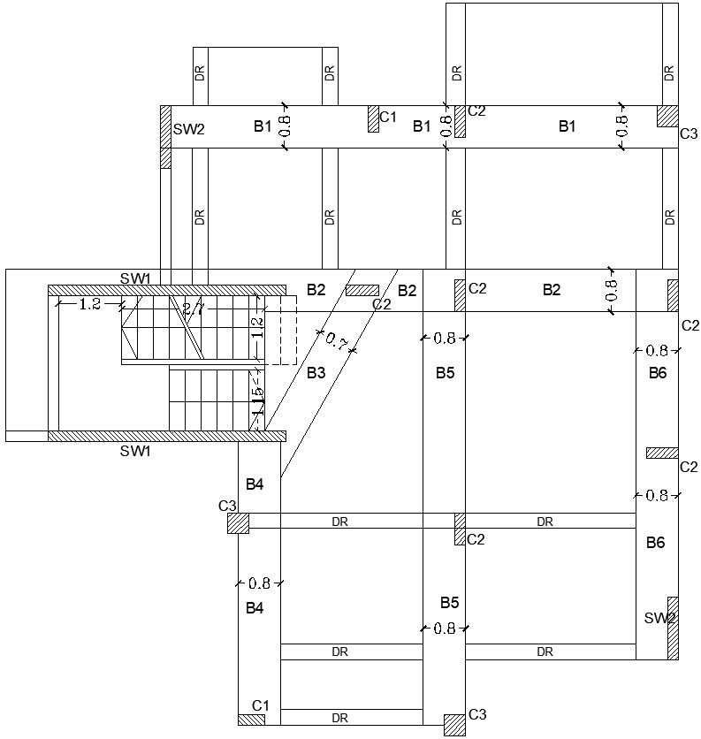 Beams reinforcement Details in AutoCAD, dwg file.