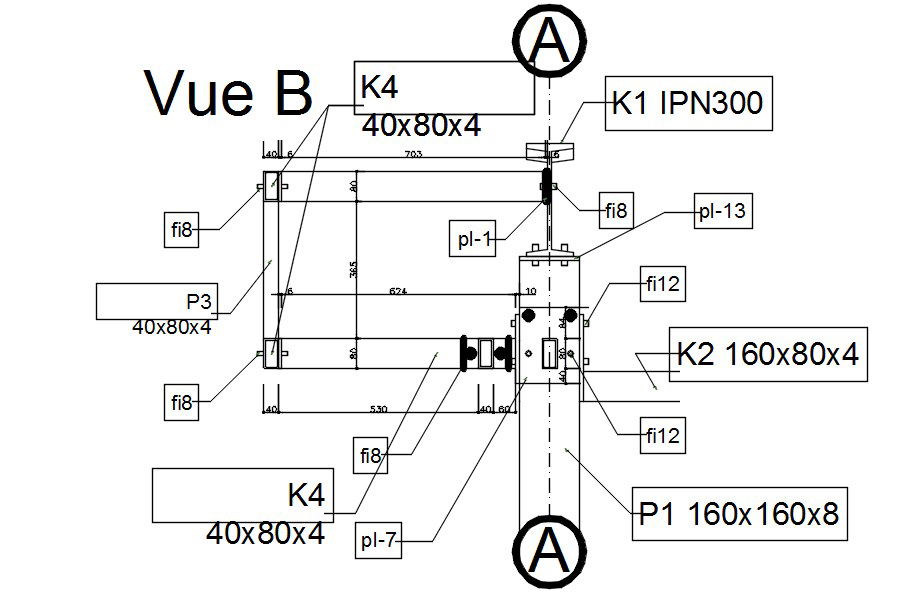 Beam to column connection design in AutoCAD 2D drawing, dwg file, CAD file
