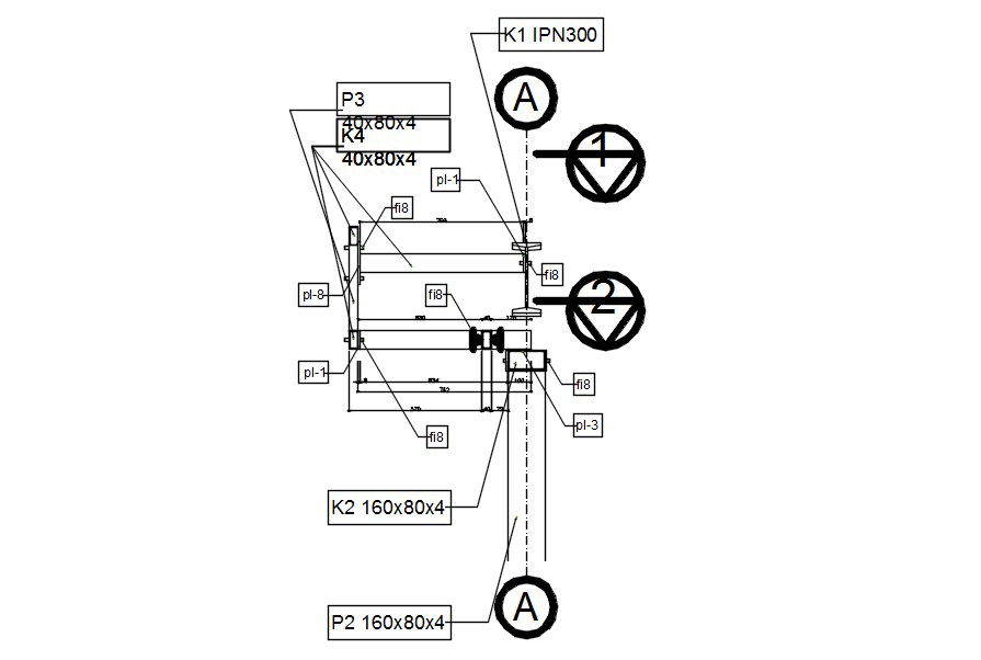 Beam to column joints details in AutoCAD 2D drawing, dwg file, CAD file