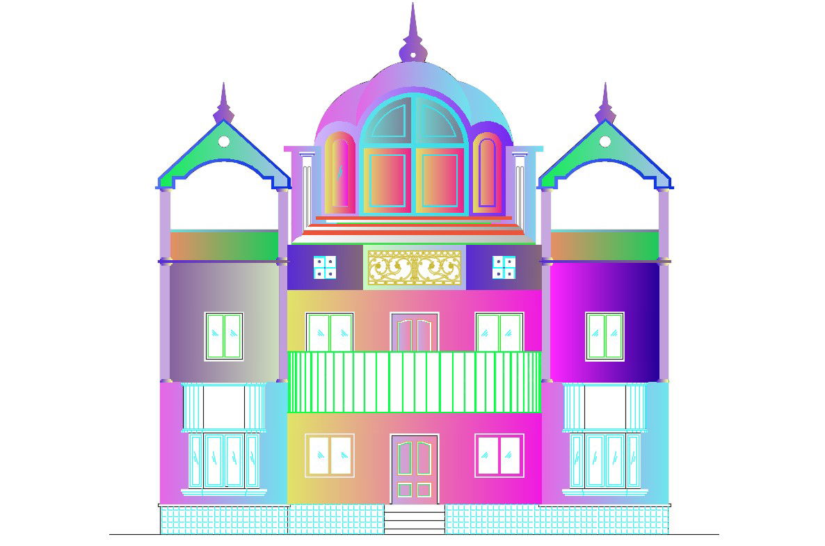 Beautiful Tajmahal front elevation cad drawing details dwg file