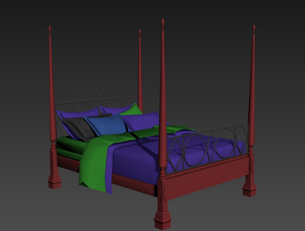 Beautiful double bed 3d model cad drawing details max file