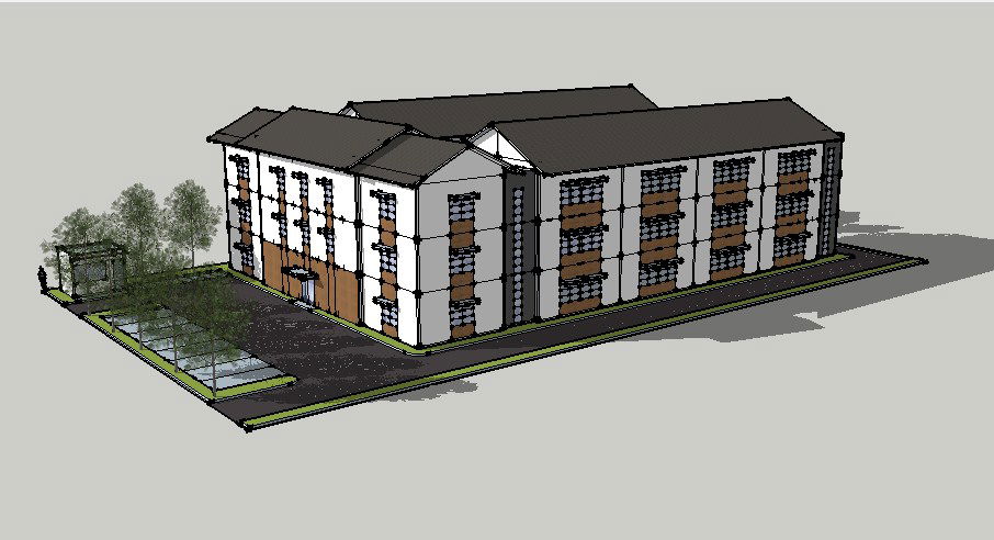 Beautiful multi-level luxuries villa 3d model cad drawing details skp file