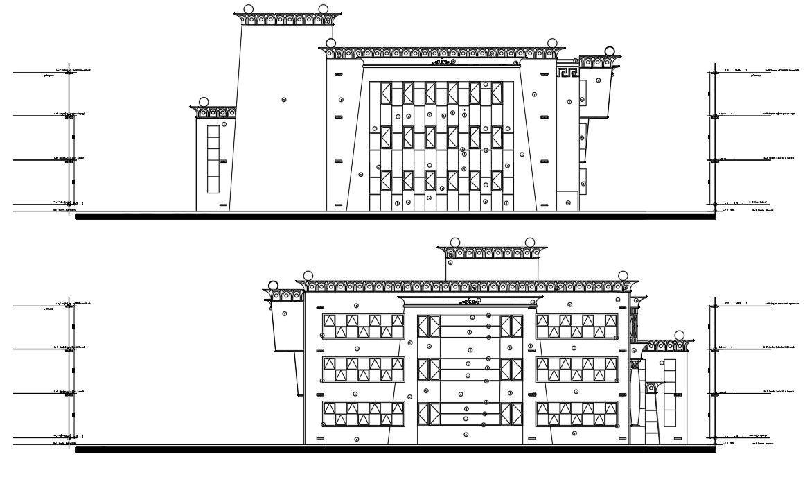 Beautiful section and the elevation details of the Arts college building AutoCAD DWG Drawing File. Download the AutoCAD DWG file.