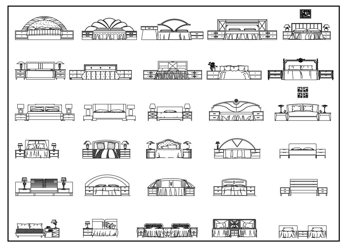 High-Quality Bed Block DWG File for AutoCAD Interiors