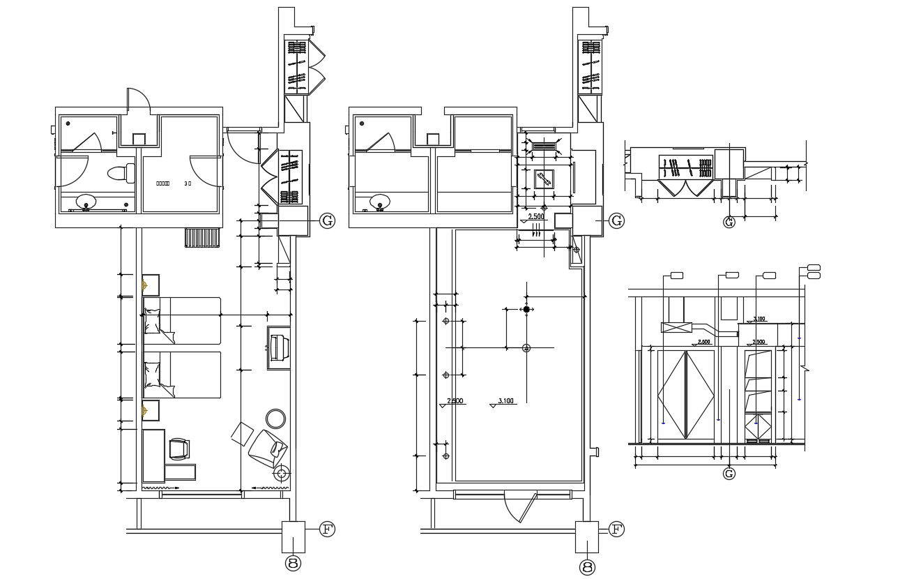 Bedroom Design AutoCAD Drawing plan