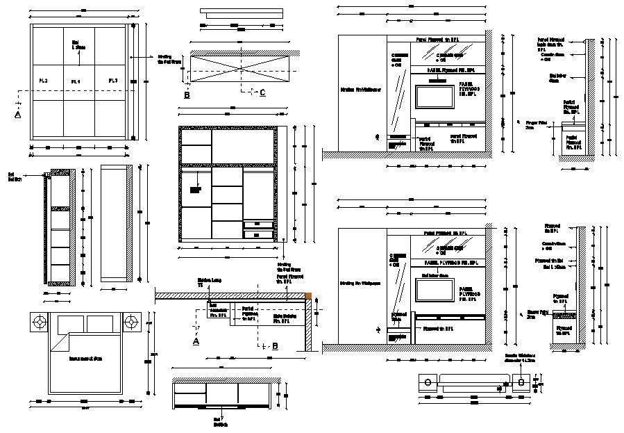 Bedroom Furniture Design DWG File