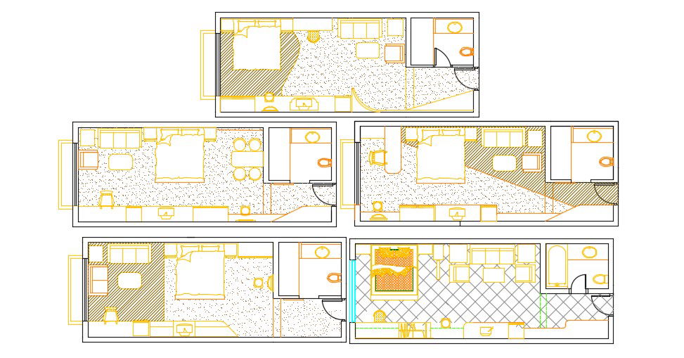 Bedroom Furniture Layout AutoCAD Drawing Download