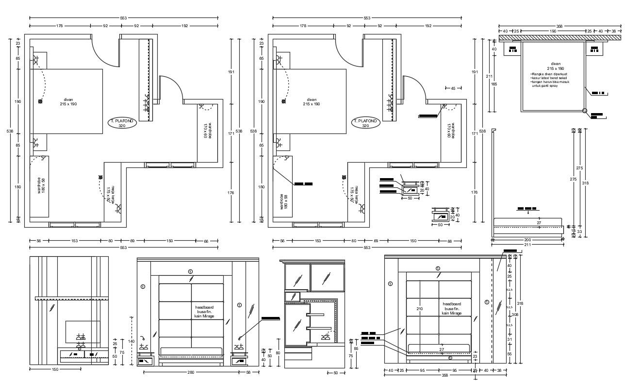 Bedroom Layout Plan AutoCAD Drawing