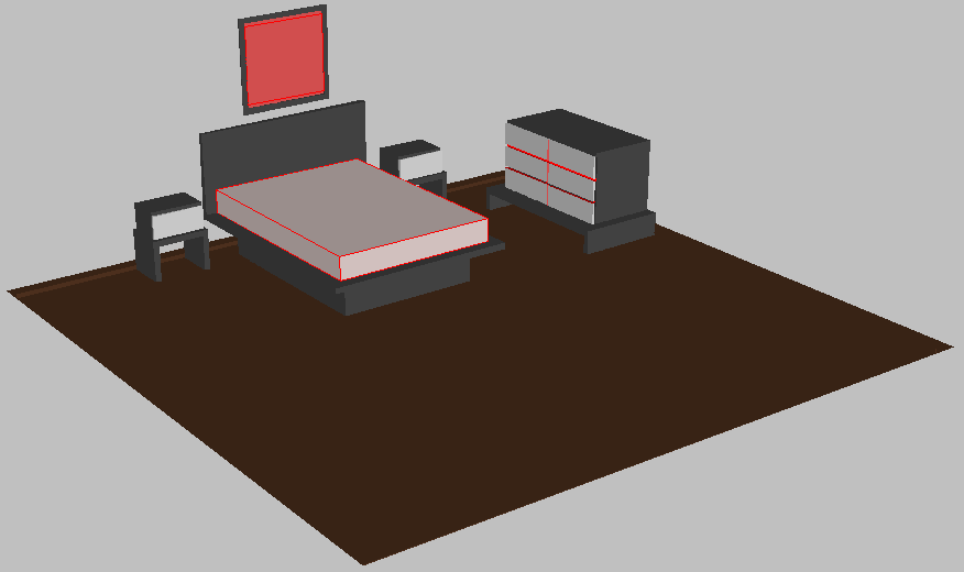 Bedroom drawing in 3D