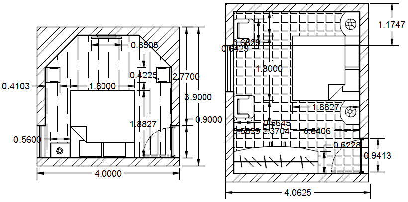 Bedroom layout in AutoCAD 