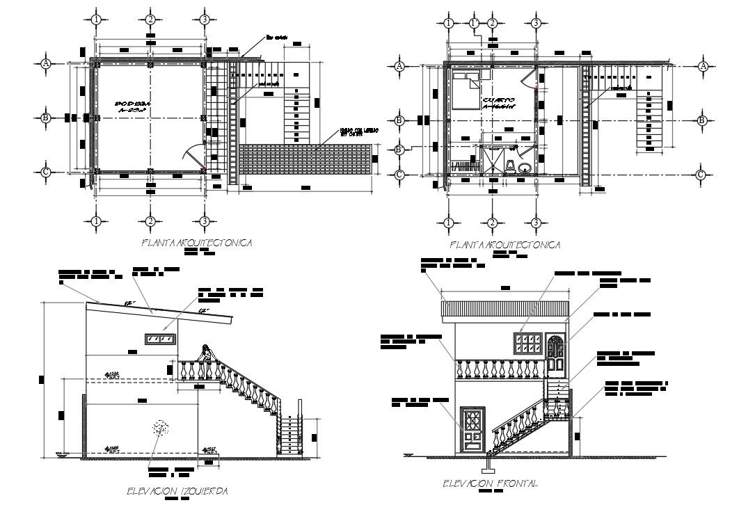 Bedroom with stair details