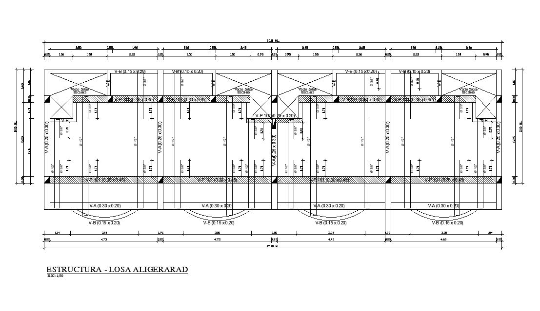 Bedrooms Floor Slab Structure Layout Plan Drawing Dwg File