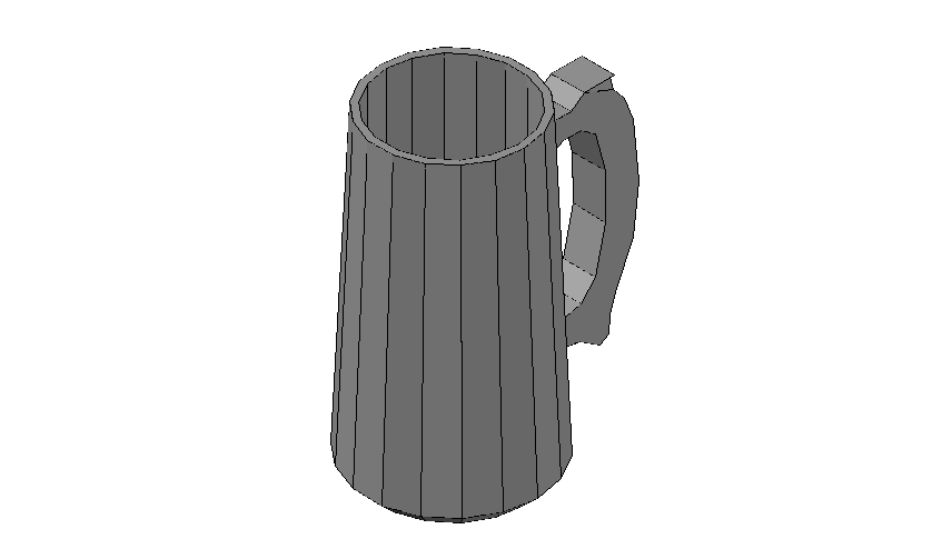 Beer Mug Front Elevation 3d Model In AutoCAD Drawings