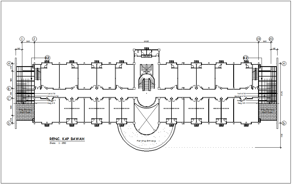 Below plan of corporate building with architectural view dwg file
