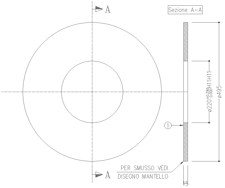 Belt conveyor standard disc detailed section DWG AutoCAD file