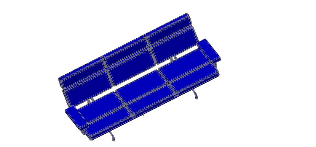 Bench 3D Model In AutoCAD File